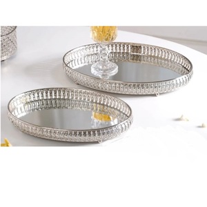 Top Selling Product Custom Shape Sweet or Food Serving <b>Tray</b> Tableware Decoration Nickel Finished Serving Metal <b>Tray</b> Usage - Product Image 1