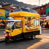 Chariot de restauration mobile avec enseigne LED et éclairage lumineux pour les marchés nocturnes et les opérations de vente lors de festivals
