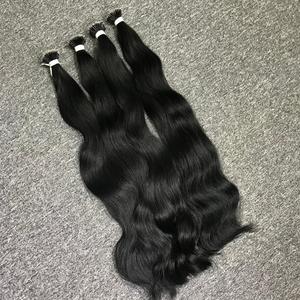 Extensiones de cabello humano ondulado natural con nano anillos a precio de venta al por mayor 100% natural liso negro natural - Product Image 3