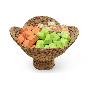 Wholesale Water Hyacinth Scalloped Serving Trays Woven <b>Cake</b> Stand for Appetizers and Desserts from Vietnam - Product Image 1