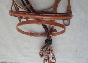 Bridon de cheval en cuir anatomique de qualité supérieure avec rênes rembourrées pour dressage anglais, chasse et saut d'obstacles |   Équipement d'équitation - Product Image 4