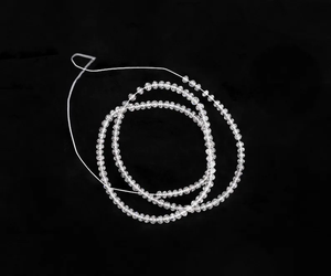 Cuentas Rondelle facetadas, cuentas de diamante blanco, cuentas de diamante redondas sueltas, cuentas de diamante de laboratorio, cuentas de diamante blanco nieve para collar - Product Image 2