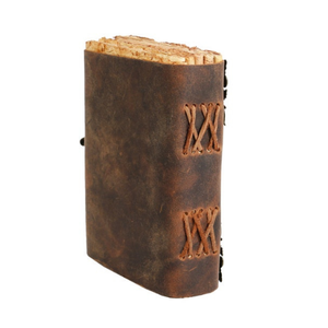 Diario de Cuero Personalizado con Grabado de Piedra Azul, Cuaderno de Papel con Borde Rústico Hecho a Mano, Diseño de Esquinas Metálicas Antiguas, Regalo Personalizado - Product Image 4