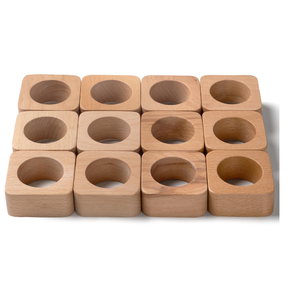 Anneau de serviette en bois de hêtre personnalisé avec logo gravé, accessoires modernes pour la décoration de table - Product Image 1