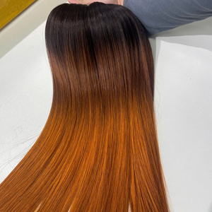 Extensions de cheveux vietnamiens de haute qualité, soyeuses et lisses, pour femmes, couleur orange, vente en gros, prix d'usine abordable - Product Image 2