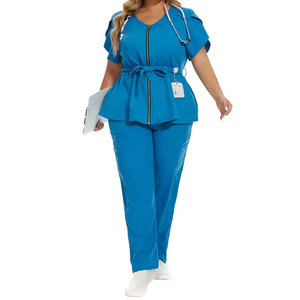 High Quality Eco-Friendly Lightweight Spandex/Polyester Needle Detection Women's Nursing Hospital <b>Scrubs</b> Custom <b>Scrub</b> <b>Sets</b> - Product Image 3