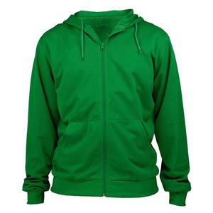 Sudadera con capucha de forro polar de alto gramaje para hombre, con cremallera completa, talla 2XL-5XL, color verde - Product Image 1