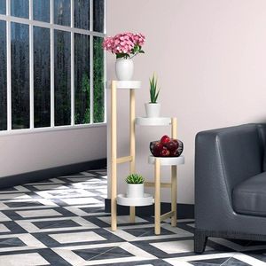 WTZ 4-Tier Tall Bamboo Indoor/Outdoor <b>Plant</b> Stand Multiple <b>Plant</b> <b>Shelves</b> for <b>Window</b> Garden Flower Pots & Planters Stand - Product Image 4