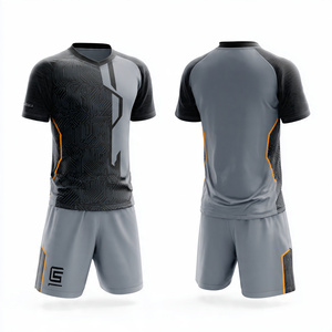 Ensemble maillot et short de volley-ball personnalisé, col en V, 100% polyester, unisexe - Product Image 1