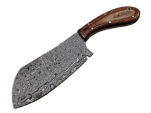 9.5 "forgé à la main motif de goutte de pluie en acier damas couteau de boucher couteau à viande manche en bois de noyer naturel - Product Image 5