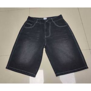 Shorts en jean délavé bleu clair pour hommes, coupe ample, personnalisables avec broderie et impression, design exclusif, vente en gros - Product Image 6