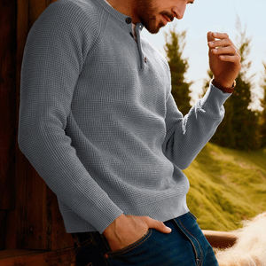 Suéter con cremallera y cárdigan de cachemir suave para hombre, suéteres de alta calidad con logotipo personalizado, manga larga, mezcla de algodón básico. - Product Image 4