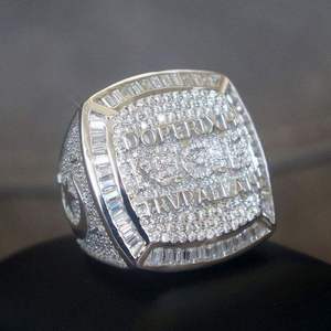 Men's 925 Silver Rhodium Plated Cocktail <b>Ring</b> With Star And Crescent Moon Pave Setting <b>Crystal</b> Rhinestone Hiphop Jewelry - Product Image 2