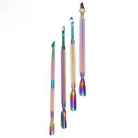 Pousse-cuticules double tête en acier inoxydable réutilisable de haute qualité, personnalisable avec votre marque, pour le nettoyage des ongles – Kit d'outils de manucure