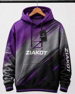 Venta al por Mayor Directa de ZIAKOT INDUSTRY, Sudadera con Capucha Deportiva de Moda, Degradado Morado, Gris y Negro, Personalizada y Cosida - Product Image 1