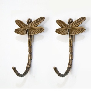 Vintage Brass <b>Wall</b> <b>Hooks</b> Set Home Letter Decorative Coat Rack <b>Hooks</b> for <b>Wall</b> Mounting - Product Image 4