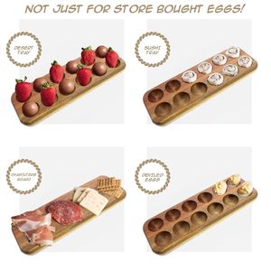 Portable Rustic Wooden <b>Egg</b> Holder & Tray for Kitchen Refrigerator Countertop Display and Storage <b>Eco</b>-Friendly Multipurpose - Product Image 4
