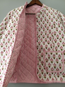 Ropa de Mujer con Estampado Artesanal: Chaqueta de Algodón Natural - Product Image 4