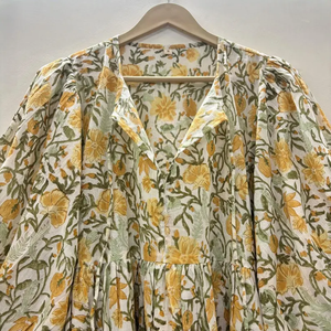 Vestido Casual Midi para Mujer, Tejido 100% Algodón, Liso, Manga Corta, Cintura Imperio, Estilo Babydoll, Cuello en V, Holgado, Funcional - Product Image 5