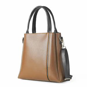 Sac fourre-tout en cuir véritable pour femme, qualité supérieure, style minimaliste, marron, fermeture éclair, haute qualité, décontracté, usage quotidien - Product Image 2