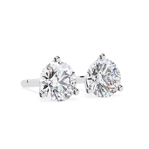 Pair Earwear Fastening <b>Back</b> Post Women Fine Jewelry 1.5ct Round Cut Lab grown Diamond Solitaire Stud <b>Earrings</b> 18K Solid Gold - Product Image 4