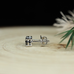 Hot Selling Gold Plated <b>Silver</b> 925 Sterling Women's Stud <b>Earrings</b> with Natural Black Spinel for Wedding and Engagement - Product Image 5