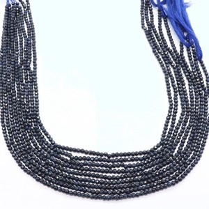 Cuentas Redondas Microfacetadas de Zafiro Azul Natural AAA de 3 mm, Cuentas de Zafiro Azul de 13 Pulgadas, Cuentas de Zafiro Facetadas para la Fabricación de Joyas - Product Image 4