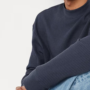 Chemise décontractée en tricot gaufré, coupe classique, texture respirante, adaptée à toutes les conditions météorologiques - Product Image 6