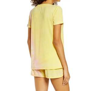 Conjunto de Top de Manga Corta y Pantalones Cortos para Mujer, Dos Piezas de Verano, 100% Algodón, Ropa de Mujer, Conjuntos de Mujer, Conjunto de 2 Piezas de Algodón - Product Image 3