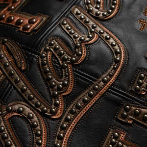 OEM Fashion Design Varsity Men's Winter <b>Jacket</b> New Arrival Heavy Embroidery <b>Rhinestone</b> Waterproof Windproof Vintage Decoration - Product Image 4