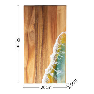 Planche à découper moderne en bois et résine époxy, polyvalente, pour couper le fromage, servir, lavable au lave-vaisselle, pour restaurant et traiteur, individuelle - Product Image 2