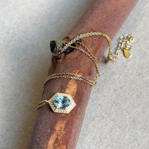 Colgante de Topacio Azul en Plata de Ley 925 con Baño de Oro de 14K, Joyería de Piedra de Nacimiento de Diciembre, Regalo para Ella - Product Image 4