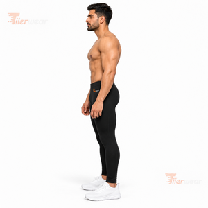 New Wholesale Men's Quick Dry Fitness Training <b>Compression</b> <b>Leggings</b> Mid Waist Solid Sport <b>Compression</b> Running Tight Pants - Product Image 3