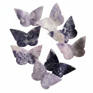 Vente en gros de Lepidolite Naturelle, Ailes de Papillon 3D Sculptées dans le Cristal, Pierre Énergétique, Spécimen Minéral de Guérison, Décoration Maison et Bureau - Product Image 5