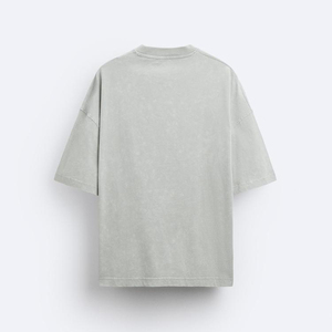 เสื้อยืดผู้ชายสไตล์ฮิปฮอปแบบถักสั่งทำพิเศษ เนื้อผ้าหนา ทรงโอเวอร์ไซส์ โลโก้ด้านหน้า ลายตัวอักษรเป็นมิตรกับสิ่งแวดล้อม - Product Image 5