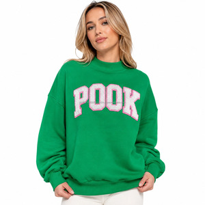 Sweat-shirt unisexe décontracté à épaules tombantes, coupe ajustée, en molleton imperméable et respirant 100 % coton, avec lettre personnalisée sur le devant – Meilleure vente - Product Image 4