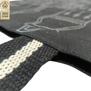 Custom Black 300 GSM Cotton Canvas Tote <b>Bag</b> 38x42 cm <b>Puff</b> Screen Print Logo Wholesale OEM ODM Private Label Fashion Manufacturer - Product Image 5