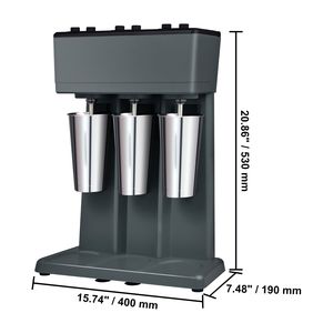 Frullatore Elettrico Commerciale a Tre Teste da 375W, Macchina per Frullati con 3 Velocità, Mixer per Bevande, Frullati, Succhi e Smoothie - Product Image 5