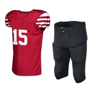 New Style <b>Padded</b> Shorts & T-V-<b>Neck</b> Jersey Set Unisex Team Clothing American Football Uniforms With 100% Polyester Made - Product Image 1
