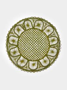 Napperon de table artisanal en palmier Iraca, élégant, tressé en paille, motif floral, écologique, décoration de dîner tropicale - Product Image 1