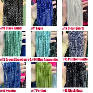 ลูกปัดหินอาเกตคริสตัลธรรมชาติทรงรอนเดลล์เหลี่ยมเพชรพลอย ลูกปัดทรงกลมสำหรับทำเครื่องประดับ DIY - Product Image 2