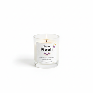 Bougie en verre de soja de qualité supérieure Happy Diwali, faite à la main, écologique, parfumée, décoration festive pour la maison, cadeau - Product Image 1