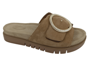 Sandales plates en cuir véritable marron, à plateforme, à bout ouvert, semelle épaisse, confortables, chaussures d'été - Product Image 1