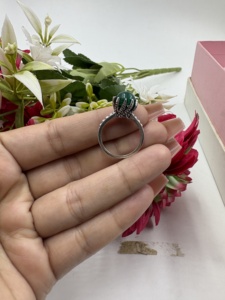 Green Onyx 925 <b>Silver</b> Plated Solid Brass Gemstone Claw Setting <b>Ring</b> Trendy Vintage Boho Jewelry Lusterelics - Product Image 3