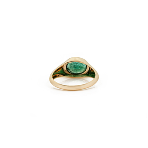 Trending Precious Gemstone Genuine Emerald East West Set Chunky <b>Dome</b> <b>Ring</b> For Men's Statement 18K Solid Yellow Gold Jewelry - Product Image 6