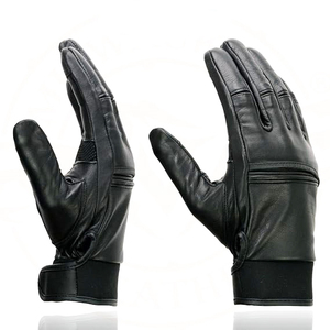 Samroz Sports Men's Grey Perforated Leather Full Finger Motorcycle Hand <b>Gloves</b> W/Breathable ‘Open Knuckle - Product Image 2