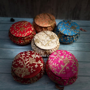 Nouveauté 2025 Boîte ronde en MDF faite à la main avec fermeture à glissière pour cadeaux, boîte à bijoux, cadeaux de mariage, boîtes à fruits secs, cadeaux de remerciement - Product Image 6