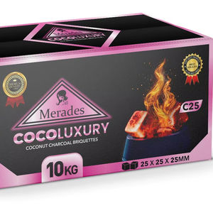 ถ่านกะลามะพร้าวอัดเม็ดรูปหกเหลี่ยมคุณภาพพรีเมียมจากเมราเดส ลักชัวรี แอคทิเวท โคโคนัท เชลล์  ติดไฟนาน เถ้าต่ำ สำหรับส่งออกไปยังดูไบ - Product Image 1
