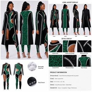 Tenue de majorette All Star compétitive, ensemble de performance de danse noir de luxe personnalisé, vêtements de team avec strass scintillants, <span class=keywords><strong>boutique</strong></span> - Product Image 2