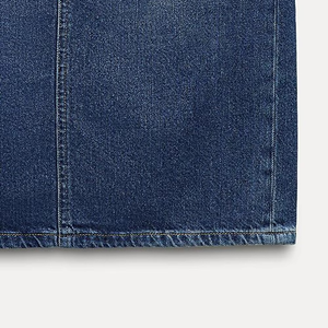 Nouvelle jupe longue en jean bleu classique tendance pour femme, taille mi-haute, coupe droite, prix de gros - Product Image 5